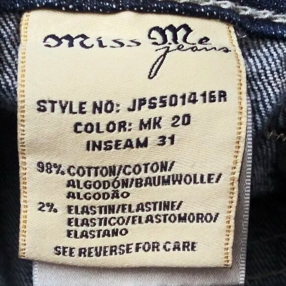 MISS ME Distressed Saddle Stitch Border Bootcut Jeans Flap Pockets JPS501416R - Picture 10 of 11